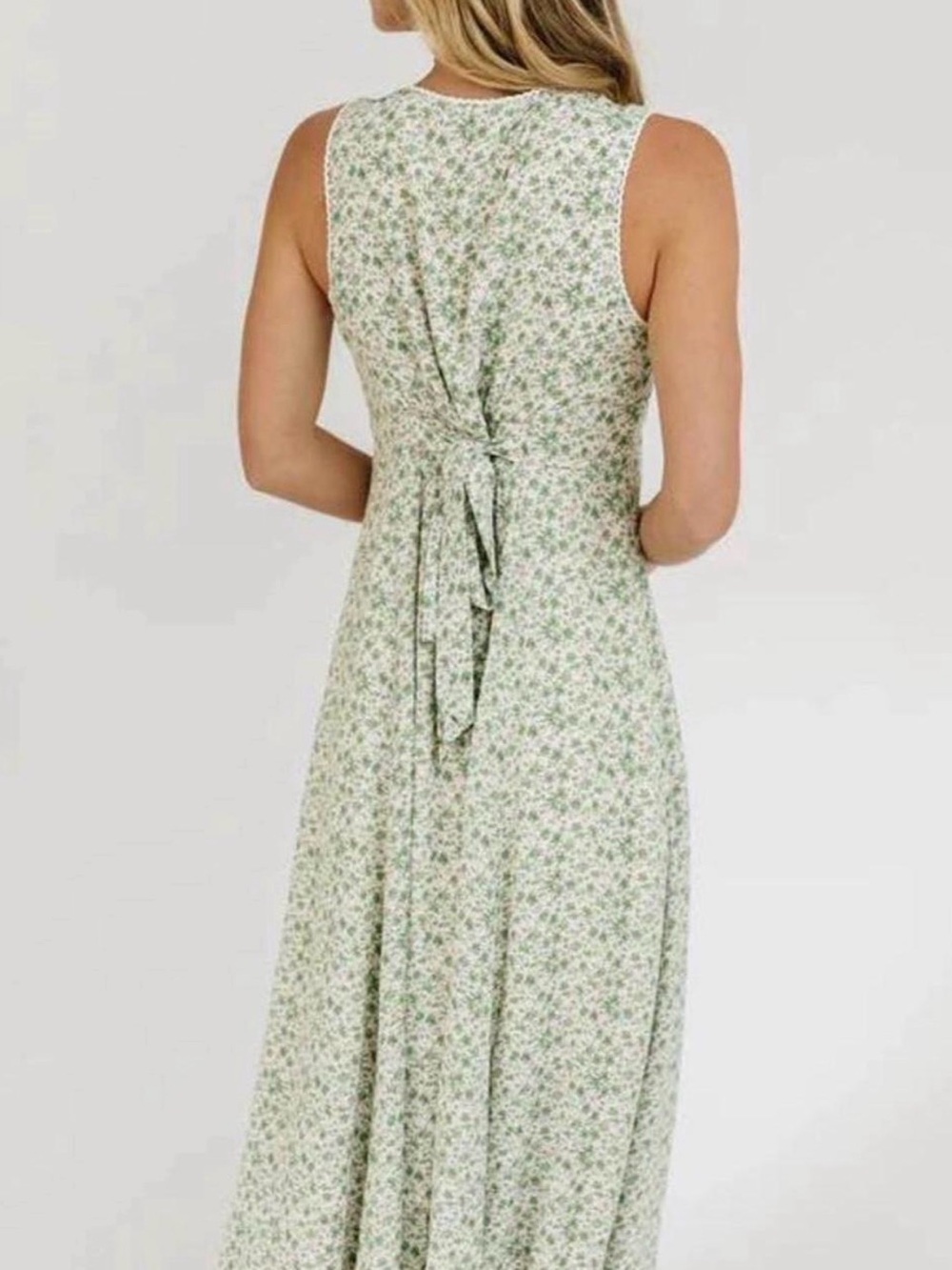 NWT Zoco Floral Maxi Dress Cottagecore Prairie Lace Trim XL - Picture 3 of 8
